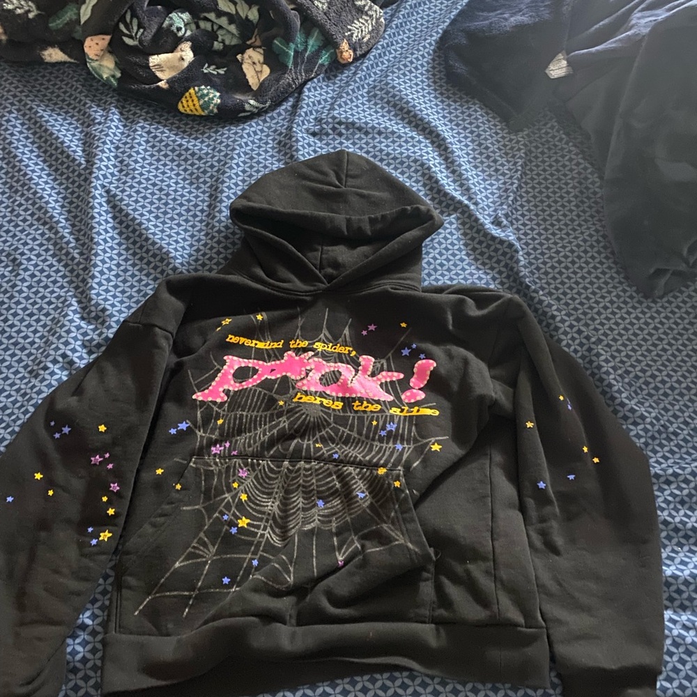 spider hoodie black small